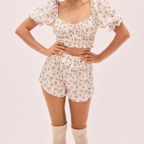 For Love and Lemons Lola Pointelle shorts - Picture 1 of 4